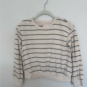 Cat & Jack Cream and Black Striped Top
